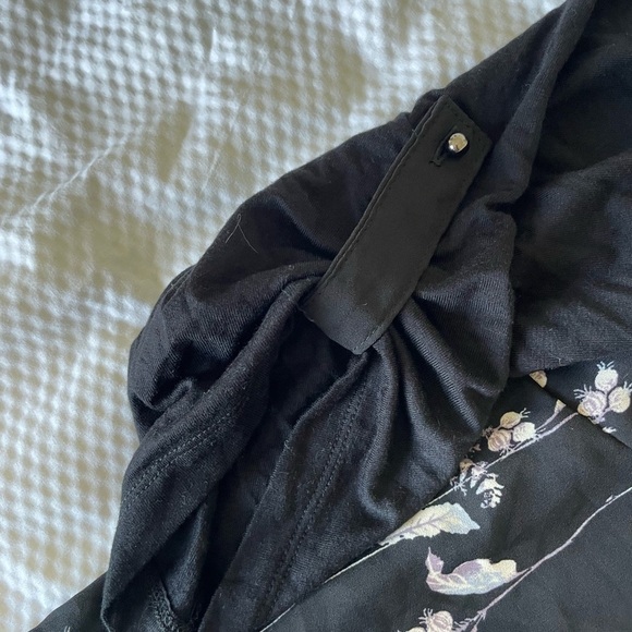 Rose & Olive Mixed Media Black Floral Blouse with Lace Trim - Picture 4 of 7